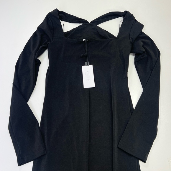 ASTR Cutout Detail Long Sleeve Bodycon Midi Dress Black New With Tags Size Small - Picture 4 of 8